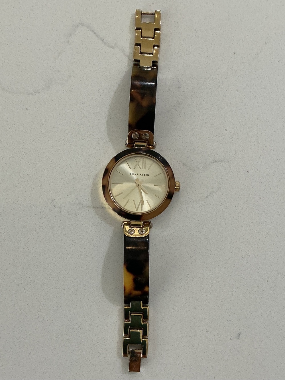 Anne Klein Tortoiseshell and Gold-Tone Women's Bracelet Watch